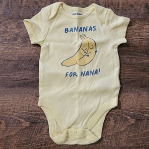 NWOT Old Navy 6-12 month onesie, Bananas for Nana